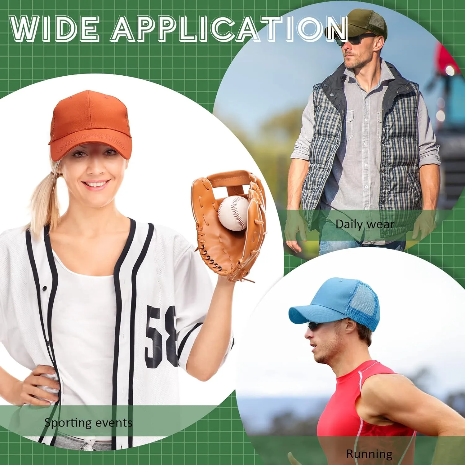 Retisee 32 Pcs Blank Baseball Cap Bulk Trucker Baseball Hat Adjustable Back Strap Sublimation Hat Cap for Men Women