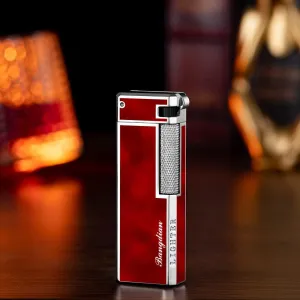 Retro Sideling Flame Lighter, Refillable Butane Lighter, Side Slip Grinding Wheel Flint Tobacco Lighters Smoking Accessories with Gift Box (Red 03)