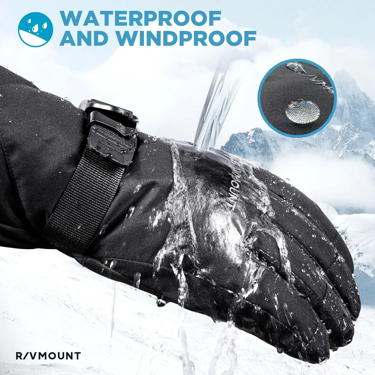 rivmount Ski Snow Gloves Men Women, Waterproof 3M Thinsulate Warm Touchscreen Winter Snowboard Snowmobile Cold Weather 601