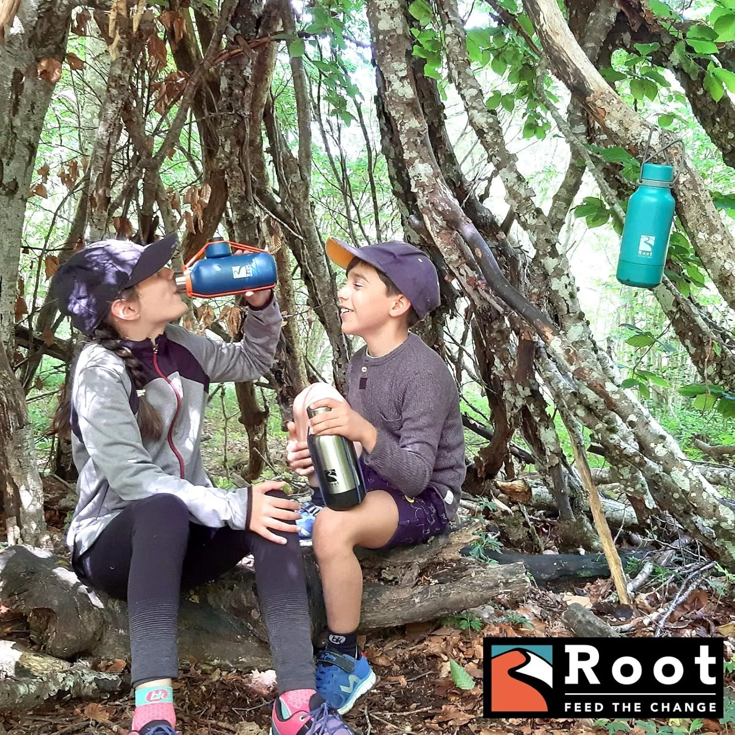 Root FTC Bottle Thermal Flask Stainless Steel Double Wall, Anti Drop Cap, Shockproof Bottom, Bungee Cords, 530 ml, 700 ml and 940 ml - Hot (20h) / Cold (24h)
