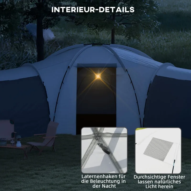 Rootz Camping Tent - Tunnel Tent - Family Tent - Spacious - Durable - Waterproof - 220L x 188W x 150H cm (Bedroom), 495L x 415W cm (Living Room)