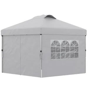 Rootz Foldable Pop-Up Party Tent - Gazebo - Canopy - UV30  Protection - 297cm x 297cm x 284cm with Adjustable Side Walls & Portable Roller Bag