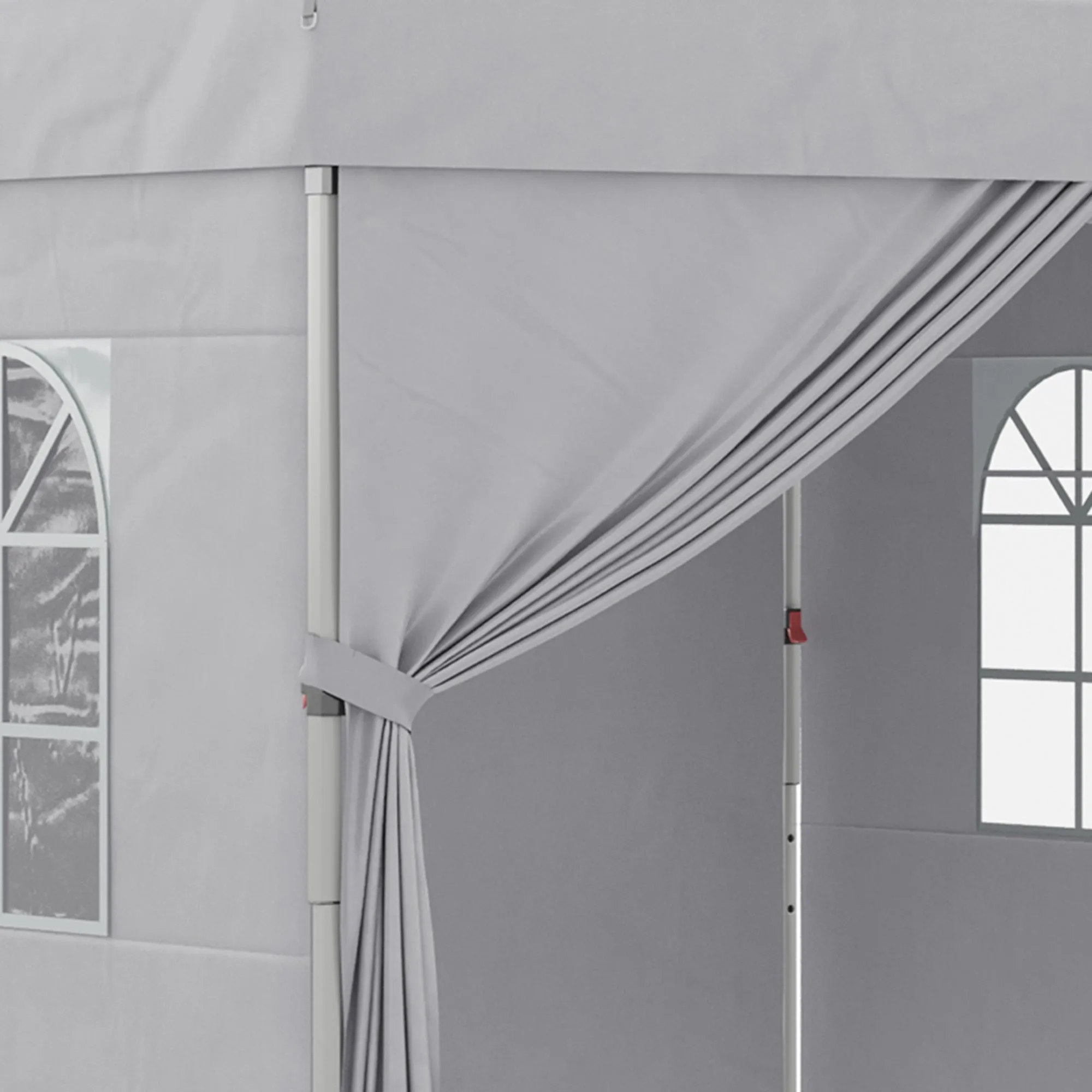 Rootz Foldable Pop-Up Party Tent - Gazebo - Canopy - UV30  Protection - 297cm x 297cm x 284cm with Adjustable Side Walls & Portable Roller Bag