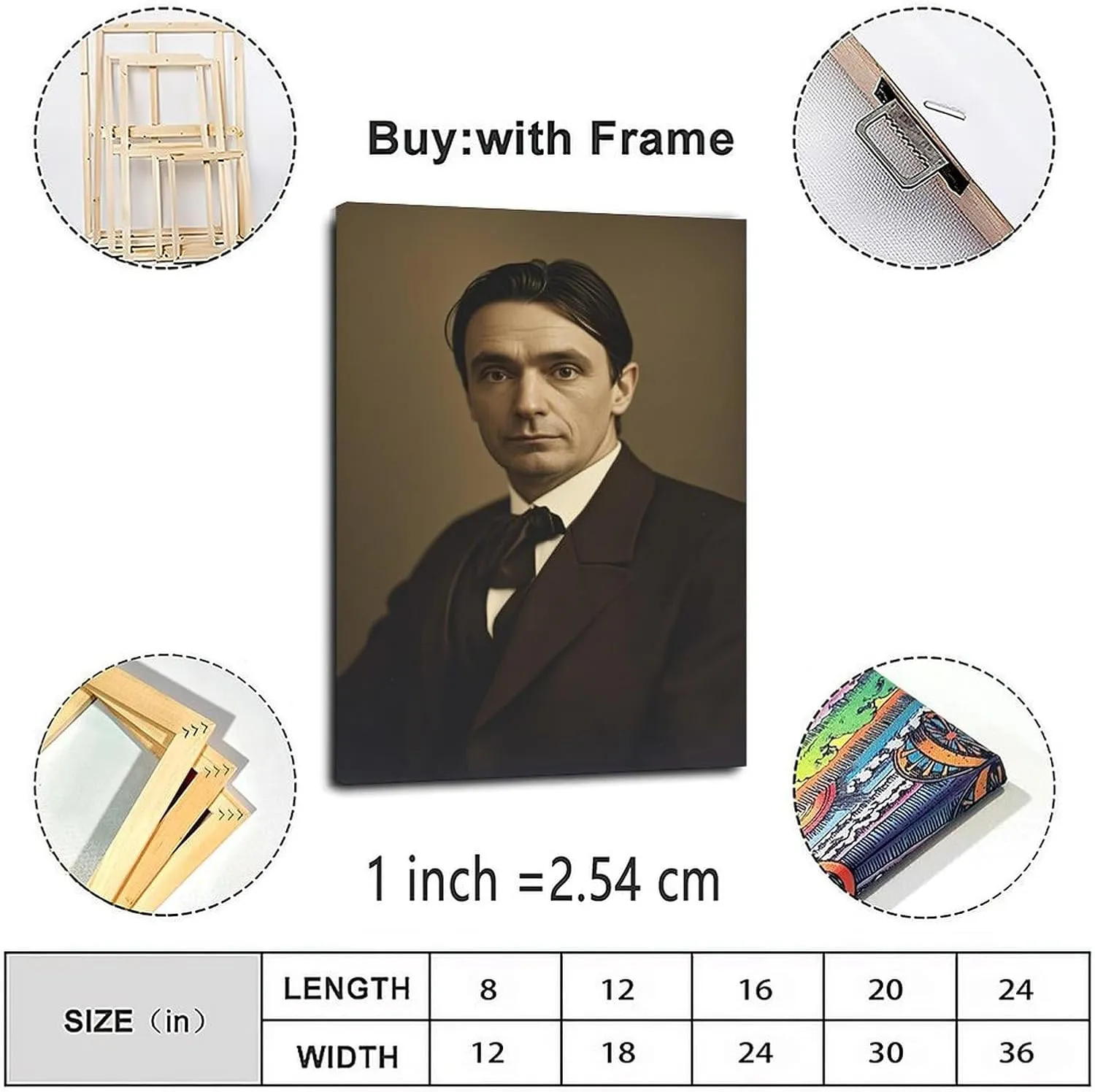 Rudolf Steiner Poster Wall Art (24) Canvas Painting Posters And Prints Wall Art Pictures for Living Room Bedroom Decor 16x24inch(40x60cm) Frame-style