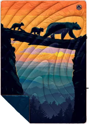 Rumpl Original Puffy Blanket - Warm Puffy Camping Blanket, 100% Recycled Polyester Insulation, Lightweight, Packable, Water-Resistant, Outdoor Puffer Blanket, 52"x75", Bear Crossing