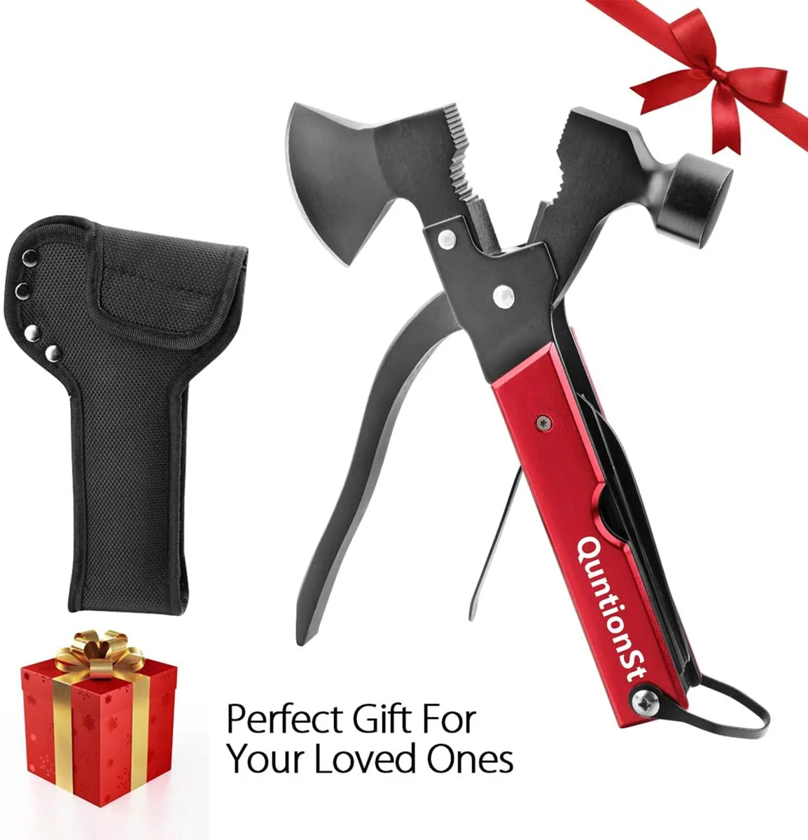 Rynx | Camping Gear Multi-Tool, Ball & Unique Birthday Gifts for Men Father Spouse Boyfriend, 16-in-1 Survival Gear for Outdoor Hunting Hiking, Emergency Escape Tool with Axe, Hammer, Pliers, Knife, Bottle Opener