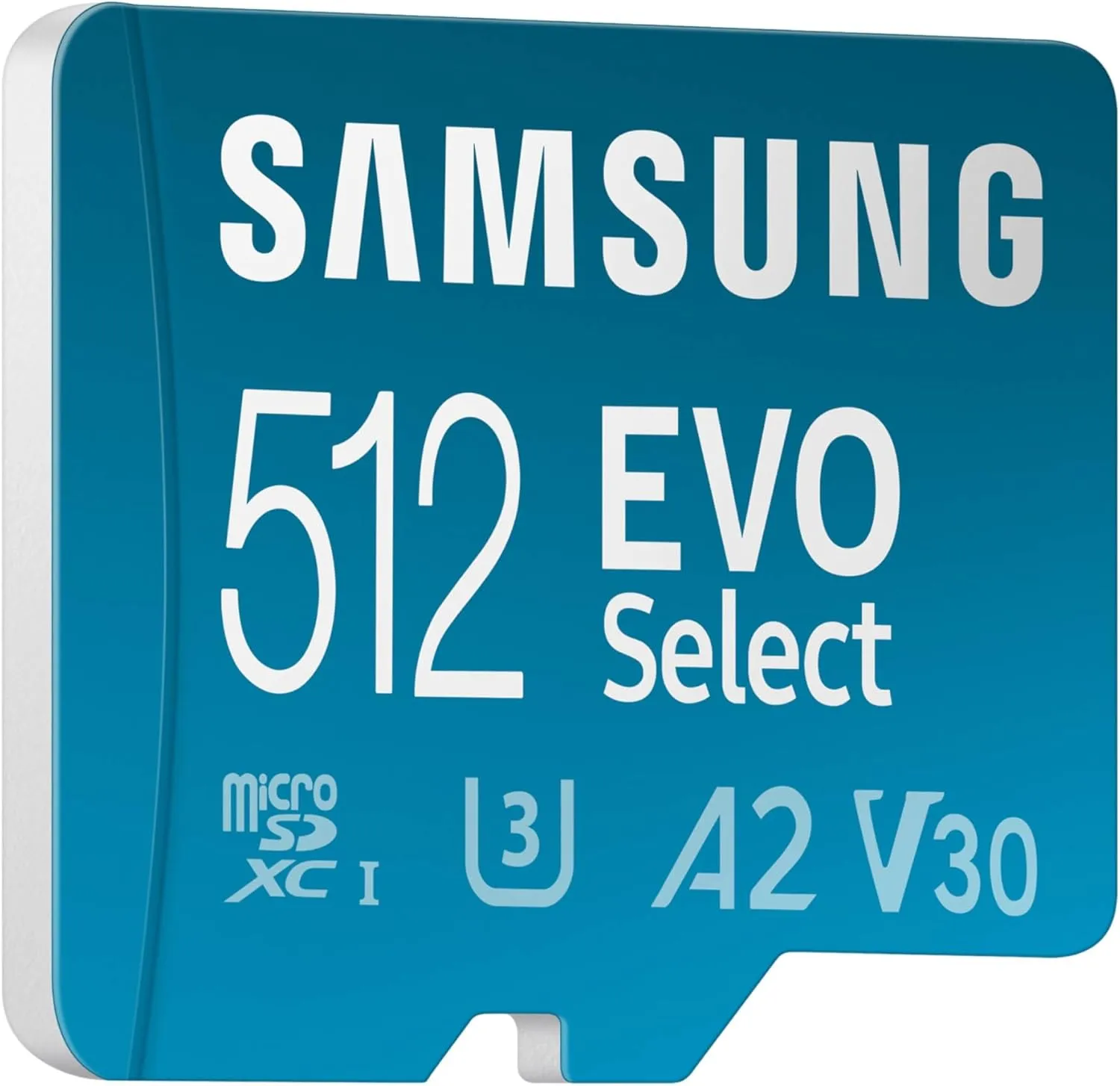 SAMSUNG EVO Select microSDMemory Card   Adapter, 512GB microSDXC, Up-to 160 MB/s, 4K UHD, UHS-I, C10, U3, V30, A2, for Mobile Phone, Smartphones, Nintendo-Switch, and Tablets (MB-ME512SA/AM)