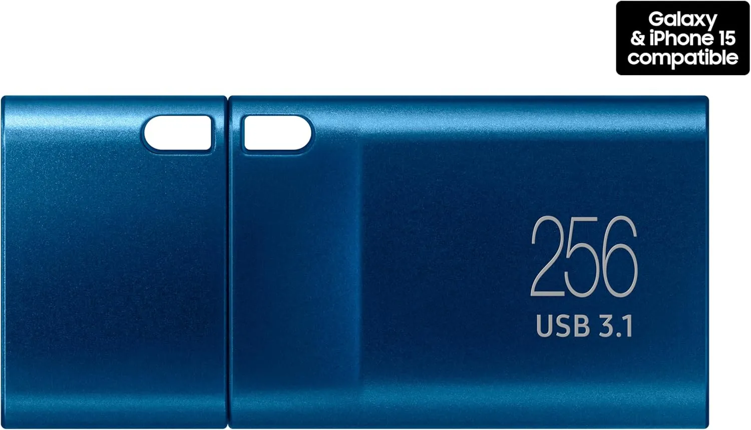 SAMSUNG Type-C™ USB Flash Drive, 256GB, Transfers 4GB Files in 11 Secs w/Up to 400MB/s 3.13 Read Speeds, Compatible w/USB 3.0/2.0, Waterproof, 2022, Blue, MUF-256DA/AM