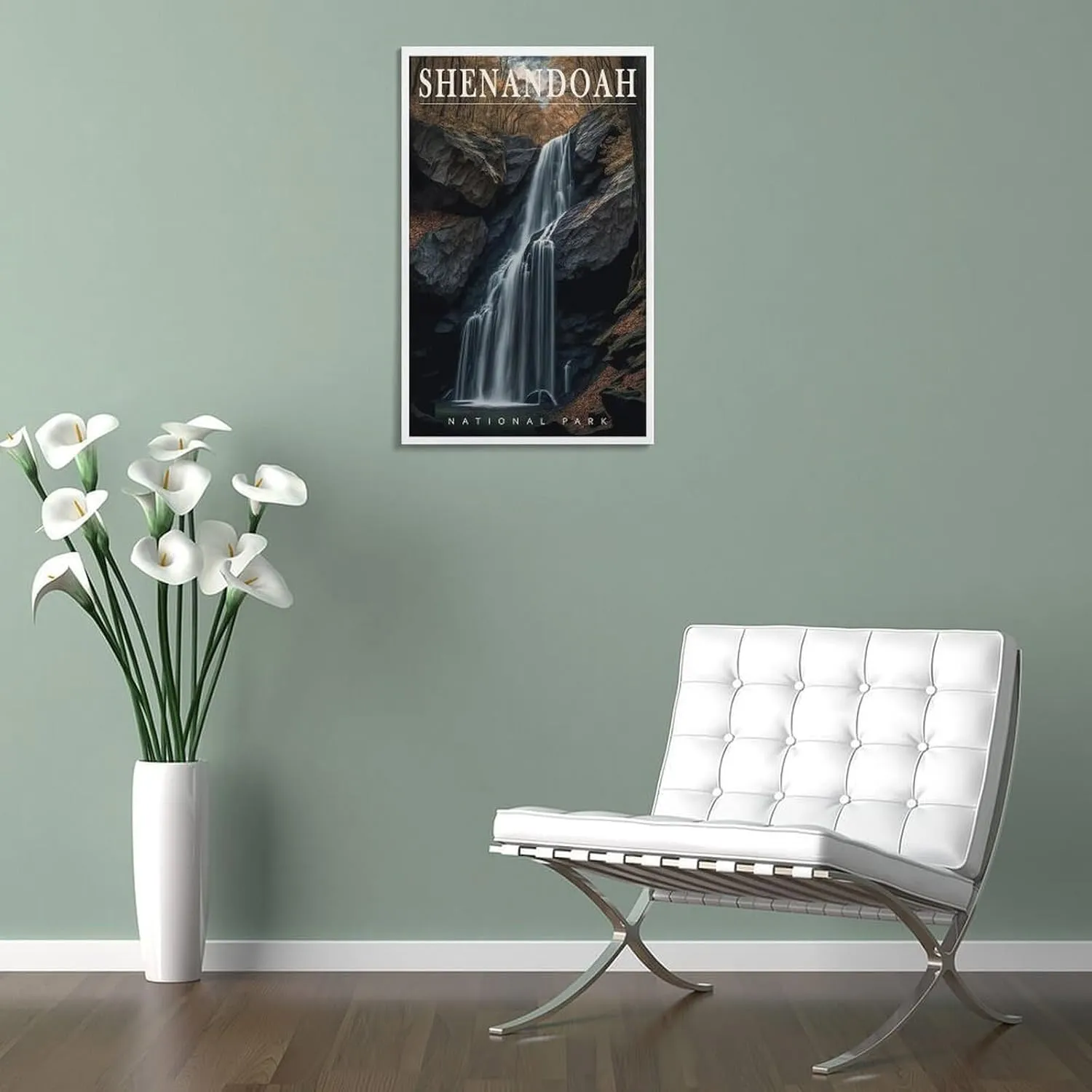 Shenandoah National Park Wall Art, Virginia Poster, Waterfall Poster, US National Parks Poster, Travel Poster, Landscape Art, Adventure Art Canvas Wall Art Print Poster For Home School Office Decor 12