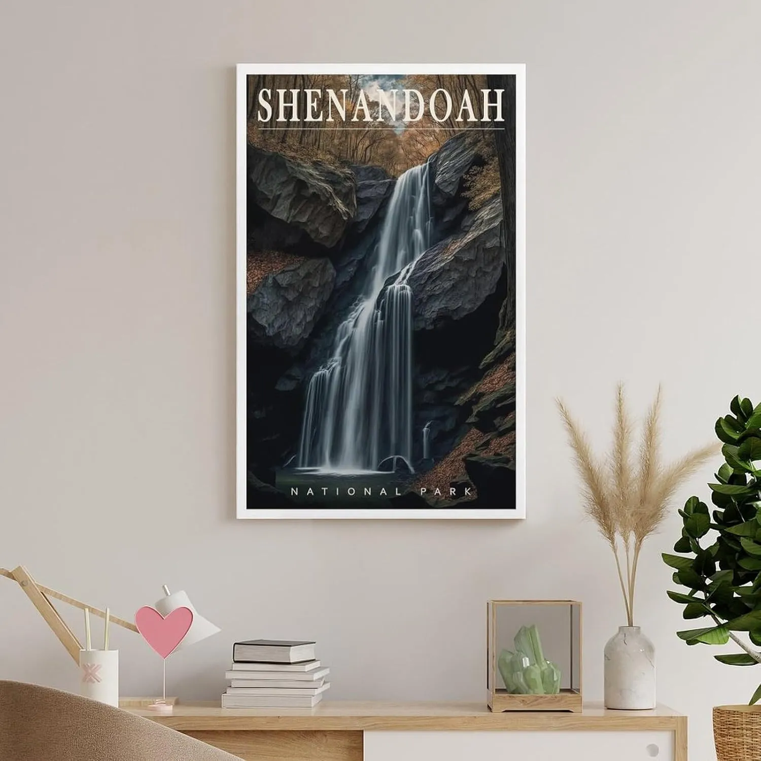 Shenandoah National Park Wall Art, Virginia Poster, Waterfall Poster, US National Parks Poster, Travel Poster, Landscape Art, Adventure Art Canvas Wall Art Print Poster For Home School Office Decor 12