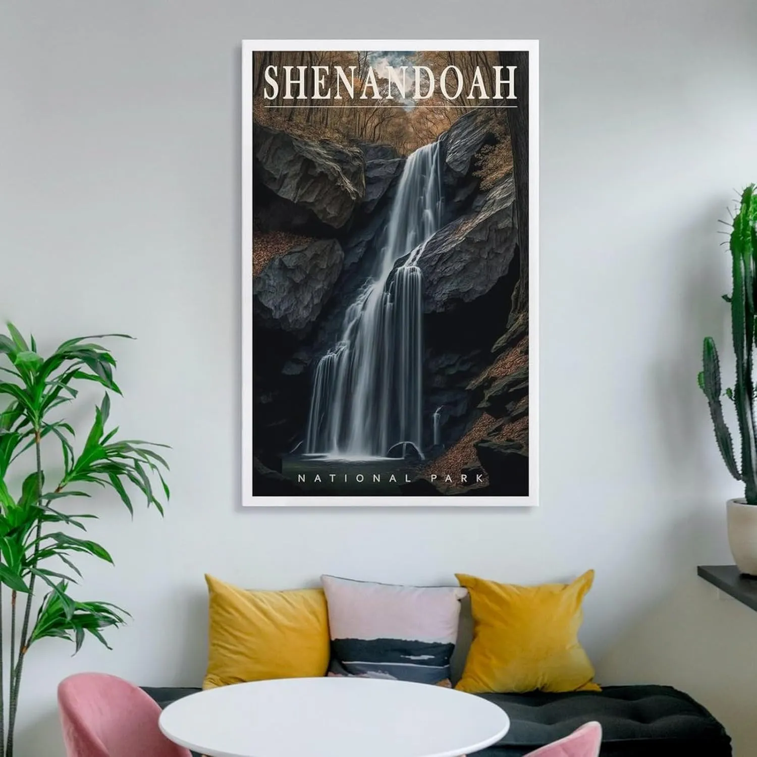 Shenandoah National Park Wall Art, Virginia Poster, Waterfall Poster, US National Parks Poster, Travel Poster, Landscape Art, Adventure Art Canvas Wall Art Print Poster For Home School Office Decor 12