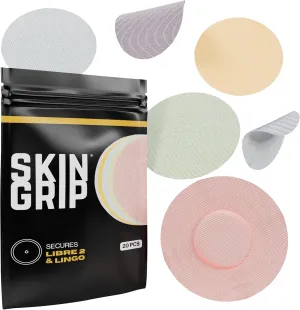 Skin Grip Freestyle Libre 2 Sensor Covers & Lingo CGM – Waterproof and Sweatproof Adhesive for 10-15 Days, Pre-Cut Medical Tape, Continuous Glucose Monitor Patch – 20 Pack, Pastel Pack