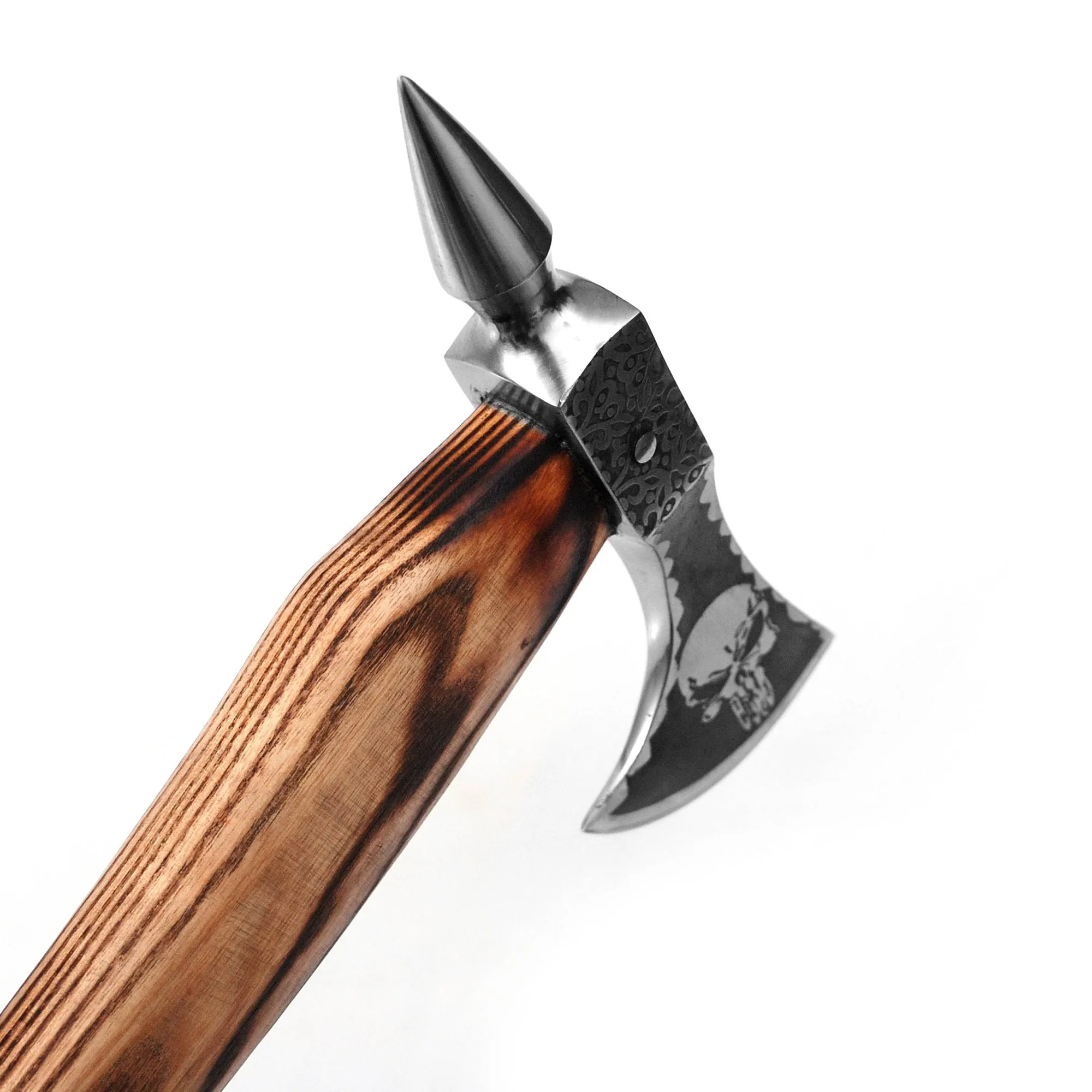 Skull Axe, Viking Axe, Camping Axe, Hunting Axe, Carving Axe, Bearded, One-of-a-Kind, Engraved Blade, ARSAXE05