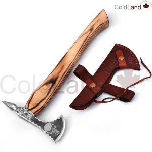 Skull Axe, Viking Axe, Camping Axe, Hunting Axe, Carving Axe, Bearded, One-of-a-Kind, Engraved Blade, ARSAXE05