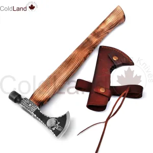 Skull Axe, Viking Axe, Camping Axe, Hunting Axe, Carving Axe, Bearded, One-of-a-Kind, Engraved Blade, ARSAXE07