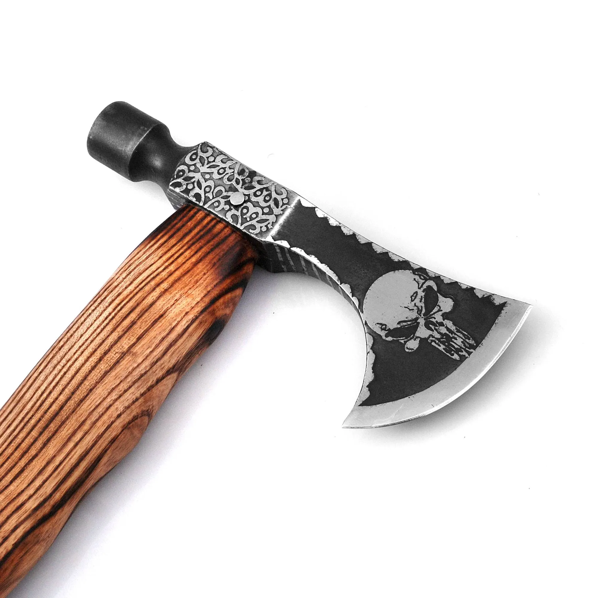 Skull Axe, Viking Axe, Camping Axe, Hunting Axe, Carving Axe, Bearded, One-of-a-Kind, Engraved Blade, ARSAXE07