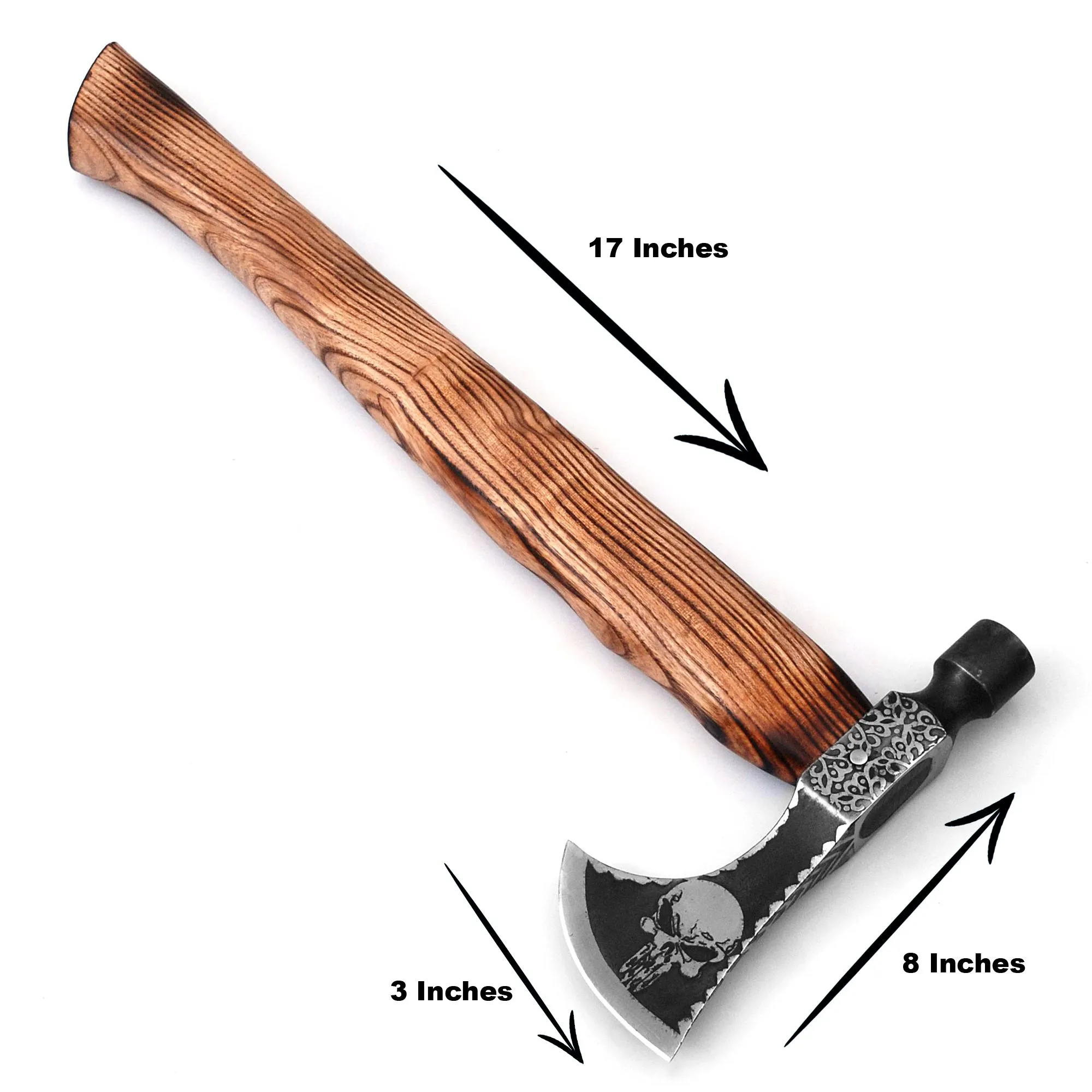 Skull Axe, Viking Axe, Camping Axe, Hunting Axe, Carving Axe, Bearded, One-of-a-Kind, Engraved Blade, ARSAXE07