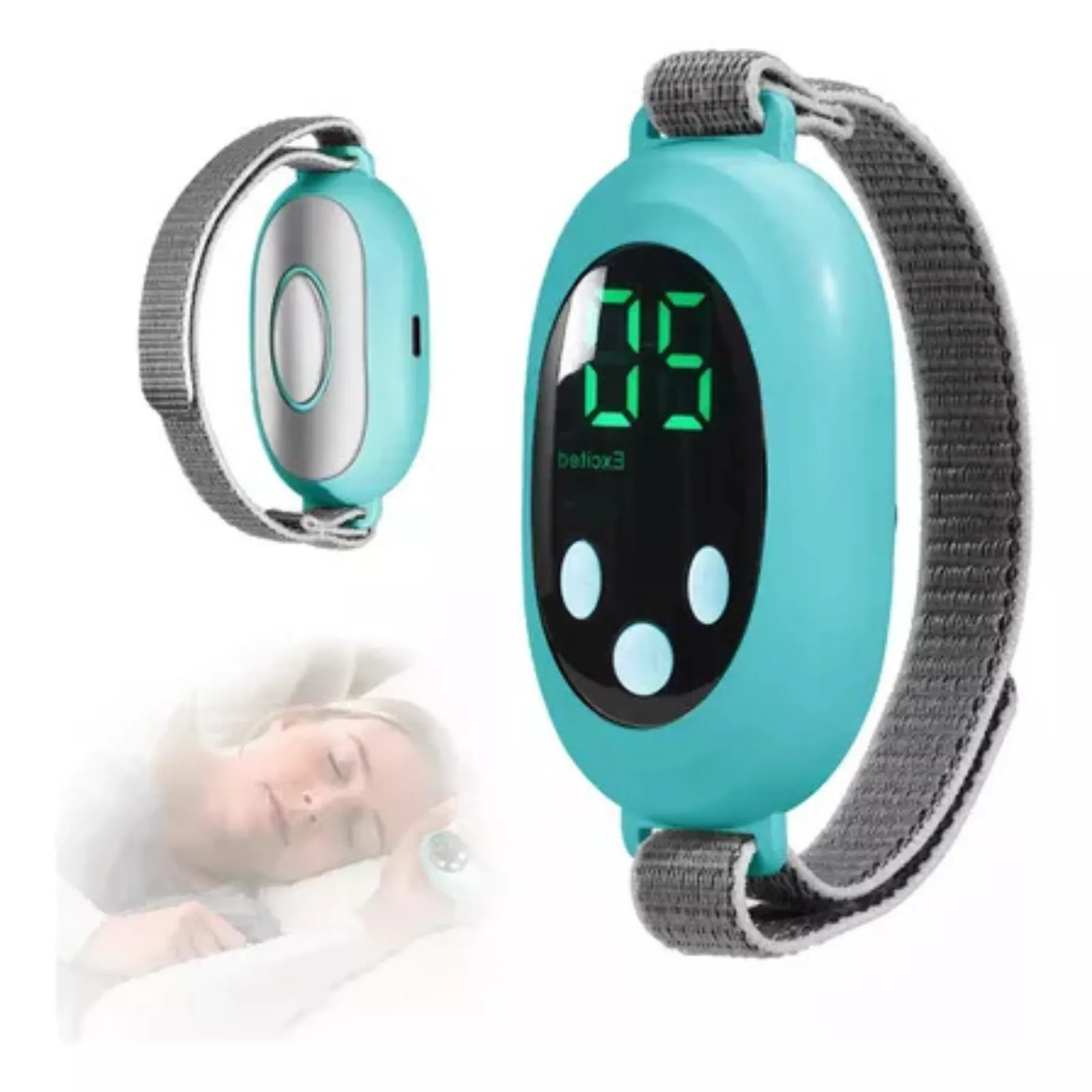 Sleep Aid Machine Ergonomic Hand Held Improve Sleep Instrument Device Green