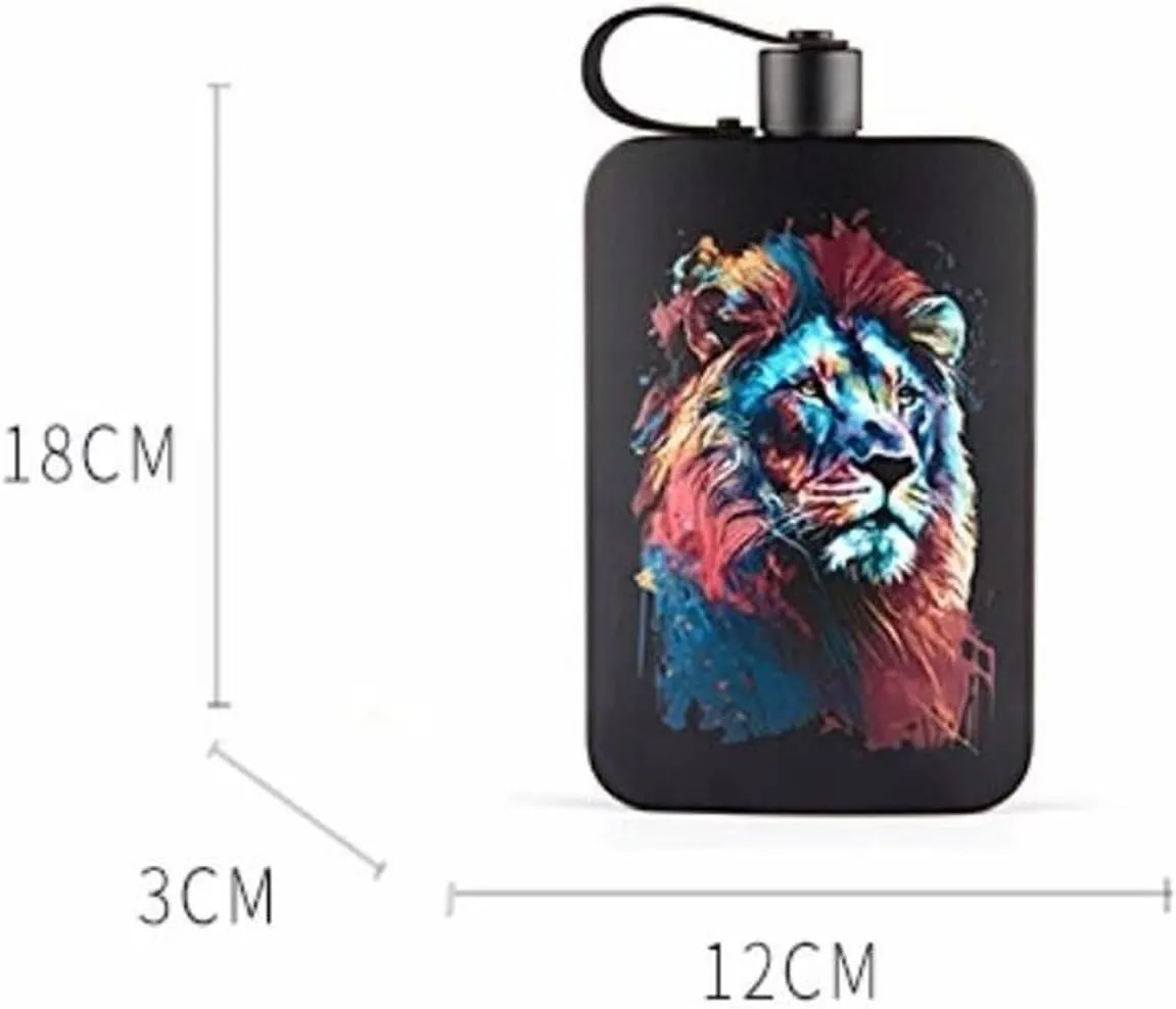 Small Flasks 18Oz Stainless Steel Flasks with Funnel and Cups Flasks for Liquor for Men Travel Camping Bar Tools (Color : A)