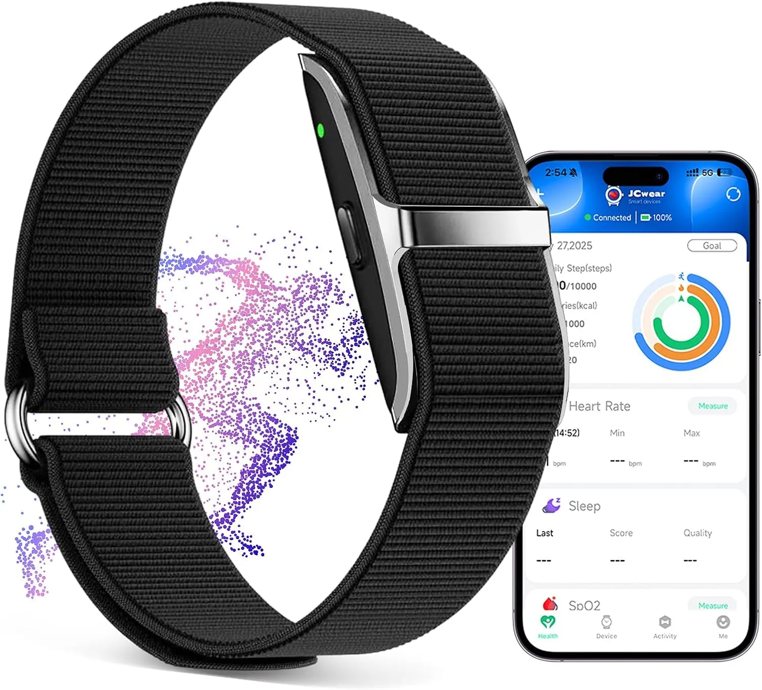 Smart Health Wristband, Wearable Activity & Fitness Tracker 24/7 Heart Rate Blood Oxygen Blood Pressure Temp Monitor Sleep Calorie Tracker 50  Sport Modes Waterproof Health Tracker for Women Men