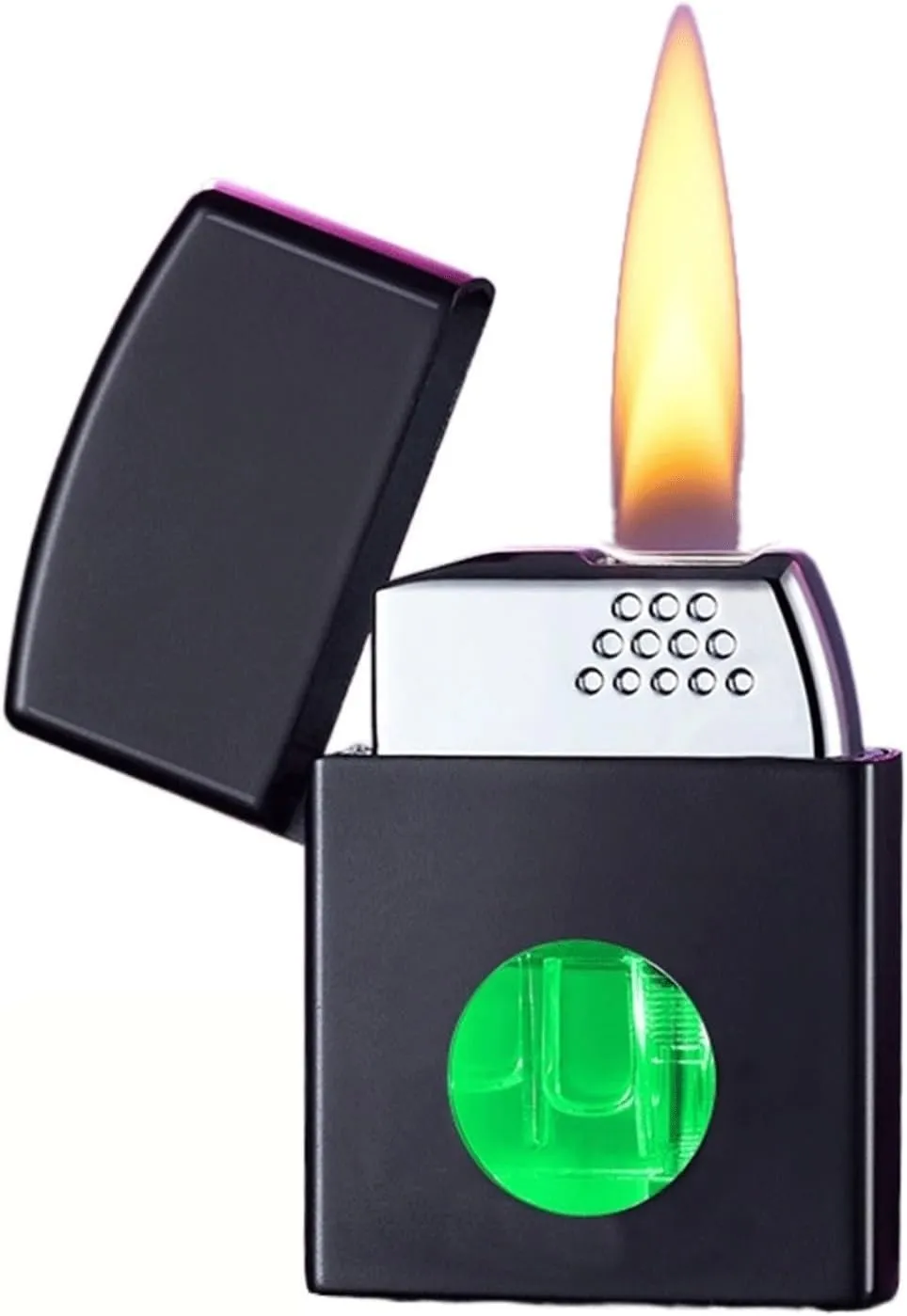 Smart Induction Lighter, Sturdy and Durable, Transparent Window to See The Fuel, Multiple use Modes, Portable and Compact, refillable and Reusable (Gas not Included)(Black 2)