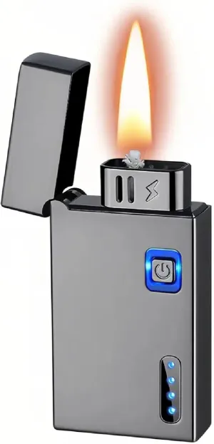 Smart Kerosene Soft Flame lighters, Multiple Ignition Methods, Reusable, Oil-Electric Dual-Purpose Lighter, Suitable for Outdoor picnics and Travel (Fuel not Included)(Gray)