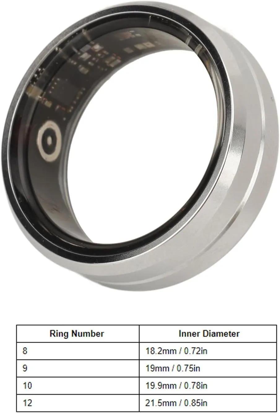 Smart Ring Health Tracker, Health Ring Smart Ring with APP, Waterproof Fitness Tracker Ring for Women & Men, Fitness Sleep Heart Rate Tracker Smart Ring