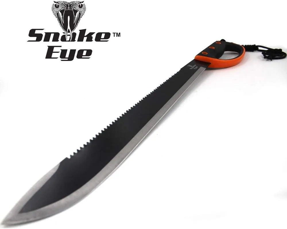 Snake Eye Tactical Full-Tang Fixed Blade Machete w/Sheath Outdoors Hunting Camping Fishing (279)