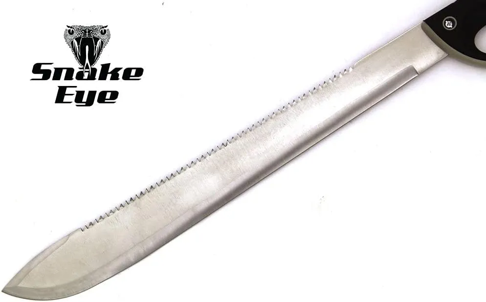 Snake Eye Tactical Full-Tang Fixed Blade Machete w/Sheath Outdoors Hunting Camping Fishing (770SL)
