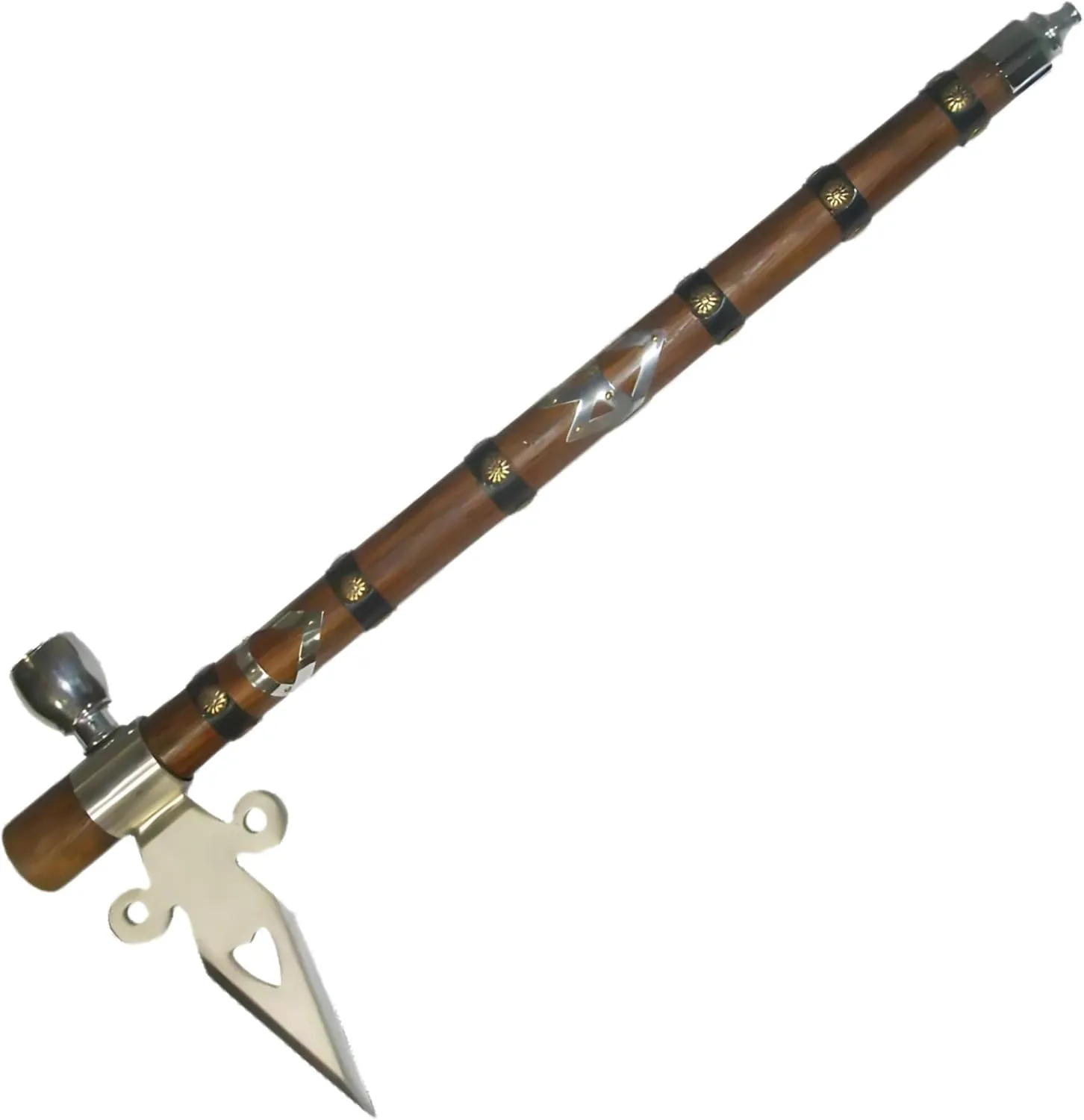 Snake Eye Tactical Native American Peace Pipe Tomahawk Axe 18.75-Inches Overall Length (Brown & Silver 3130)