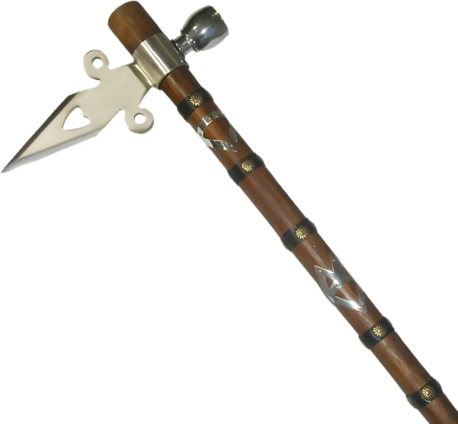 Snake Eye Tactical Native American Peace Pipe Tomahawk Axe 18.75-Inches Overall Length (Brown & Silver 3130)