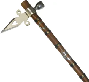 Snake Eye Tactical Native American Peace Pipe Tomahawk Axe 18.75-Inches Overall Length (Brown & Silver 3130)