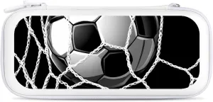 Soccer Ball Football Net Compatible with Switch Carrying Case Hard Travel Game Bag Pouch with 15 Games Accessories
