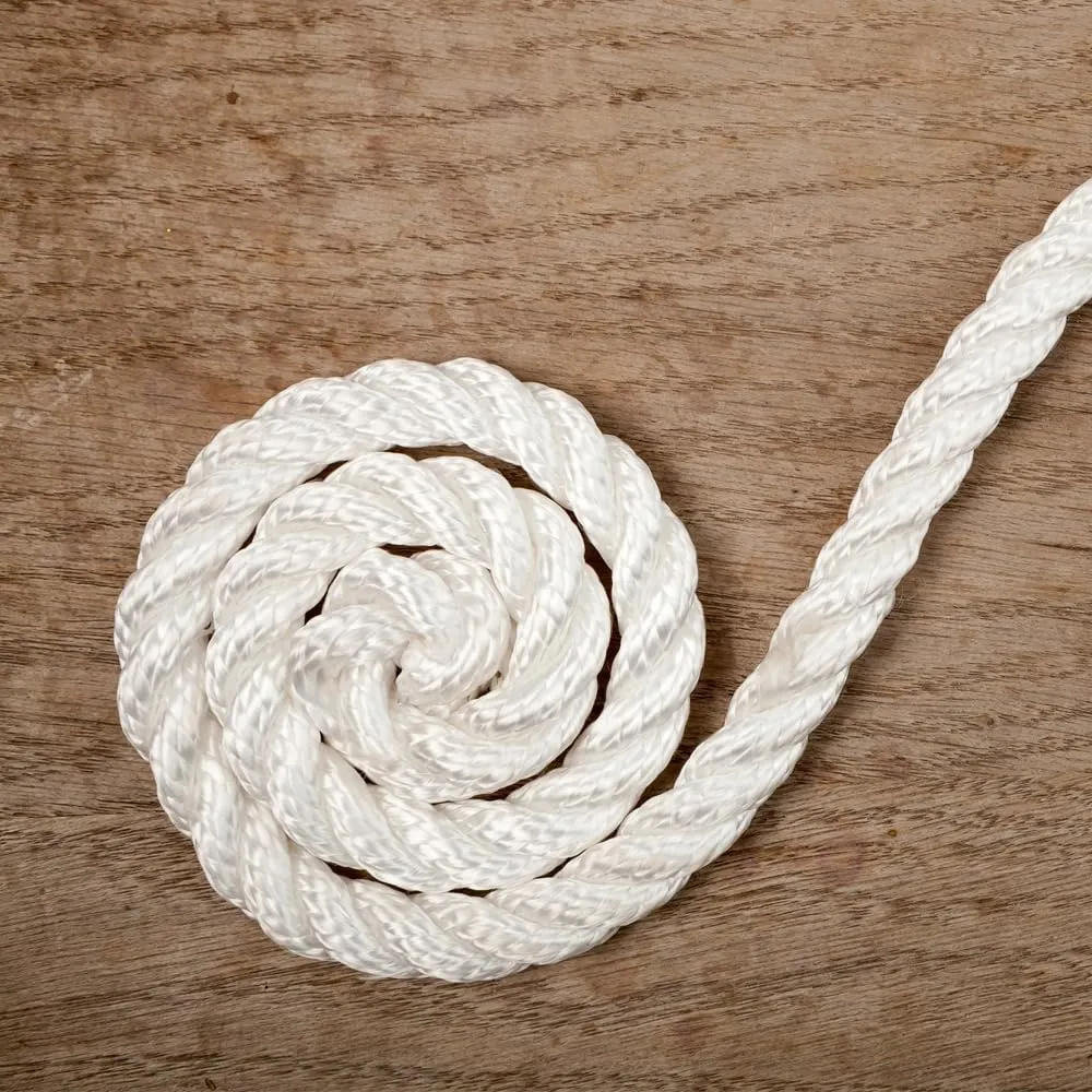 Solid Braid Nylon Rope - 1/2 Inch x 50 Feet - Black