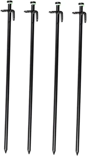 Sosoport Tent Pegs Camping Stakes 4pcs Heavy Duty Tent Tarp Canopy Pegs Inflexible for Outdoor Use with Noctilucous Ring (40cm)