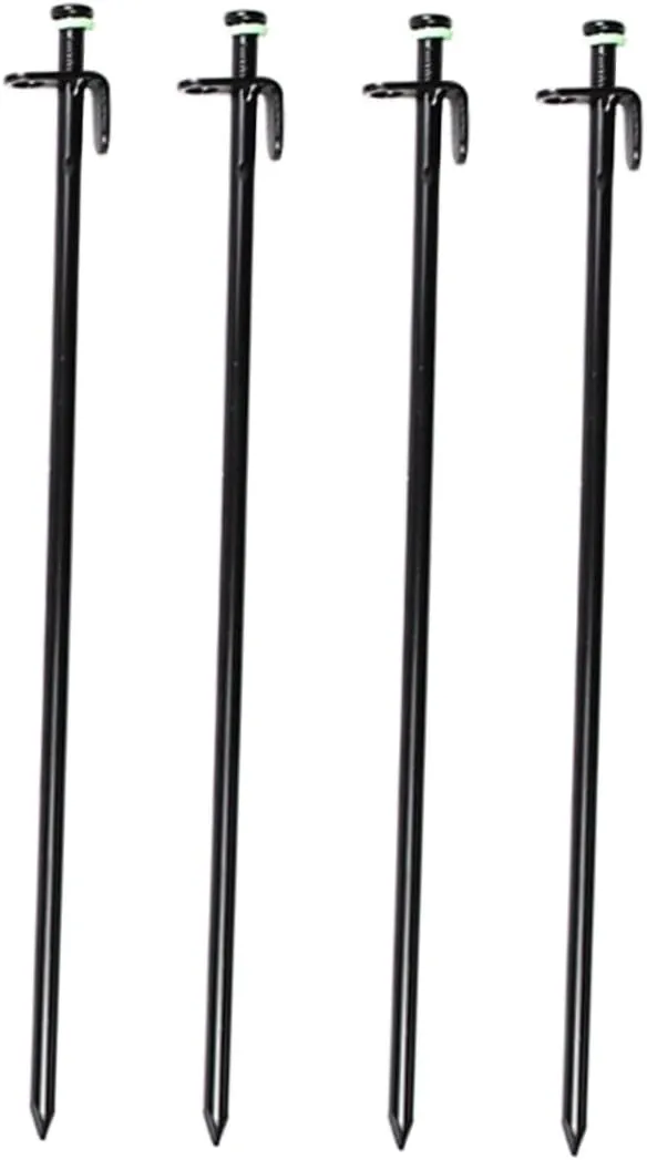 Sosoport Tent Pegs Camping Stakes 4pcs Heavy Duty Tent Tarp Canopy Pegs Inflexible for Outdoor Use with Noctilucous Ring (40cm)