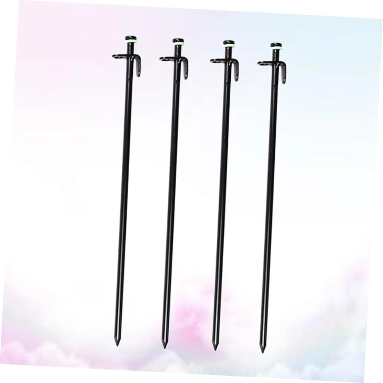 Sosoport Tent Pegs Camping Stakes 4pcs Heavy Duty Tent Tarp Canopy Pegs Inflexible for Outdoor Use with Noctilucous Ring (40cm)