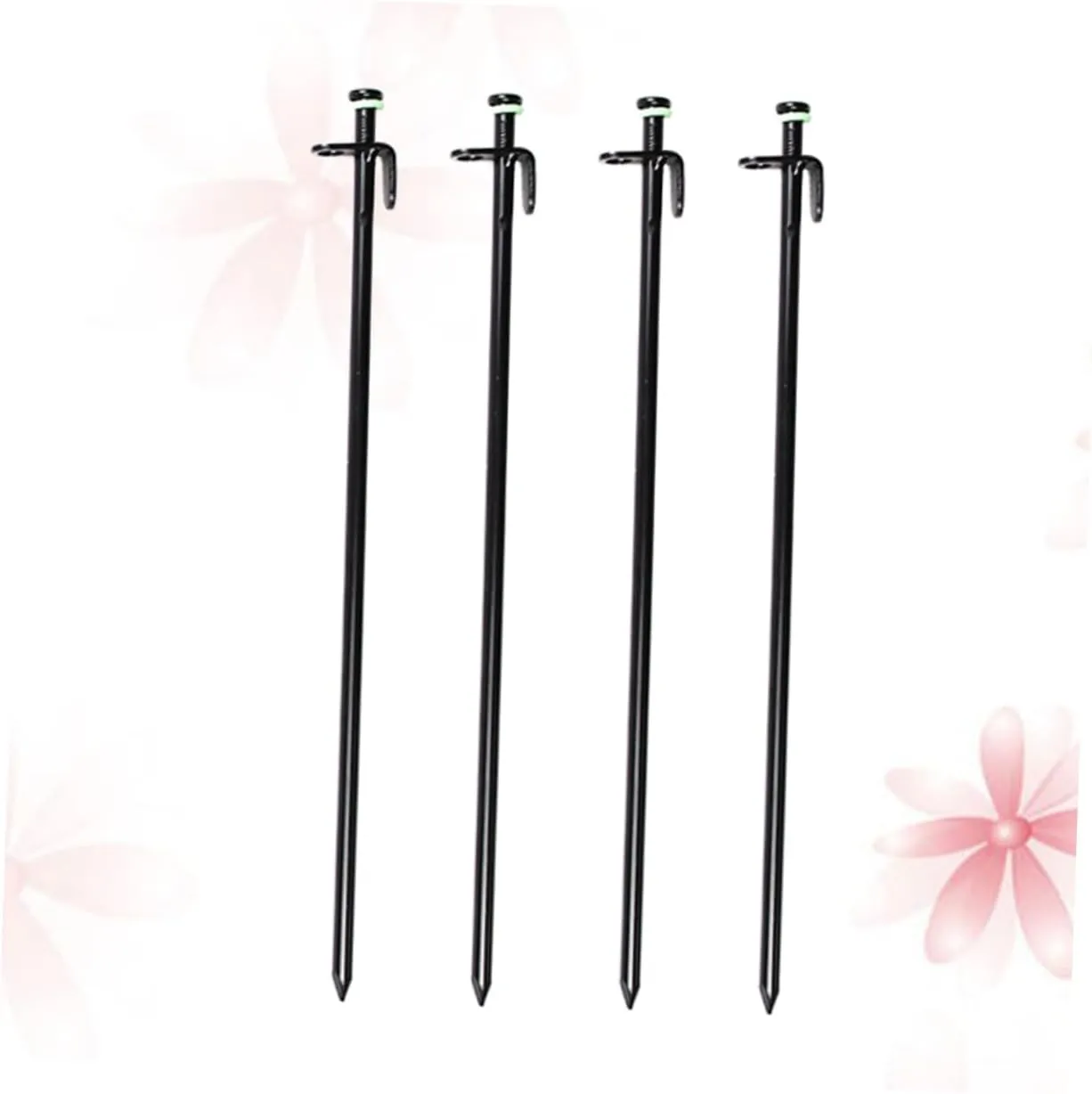 Sosoport Tent Pegs Camping Stakes 4pcs Heavy Duty Tent Tarp Canopy Pegs Inflexible for Outdoor Use with Noctilucous Ring (40cm)