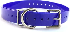 Sparky Pet 1" Roller Buckle High Flex Blue Waterproof Dog Strap for Garmin Dogtra SportDOG E Collar, Blue
