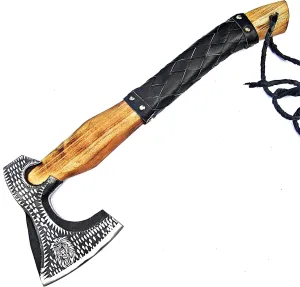 Splitting Axe Camping Chopping Hatchet Viking Tomahawk Battle Hunting Outdoor Solid Wood Handle 9901