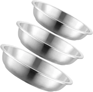 Stainless Steel Round Plate Set 3-piece Camping Serving Plates for Beef Sushi Nuts Snacks
