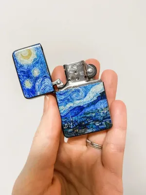 Starry Night Windproof Flip Top Lighter