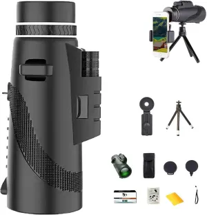 Stscope360 Monocular, Monoculars for Adults Long Range, Portable Night Vision Monocular with Smartphone Adapter & Tripod for Stargazing, Bird Watching, Travel(40 * 60,Black)