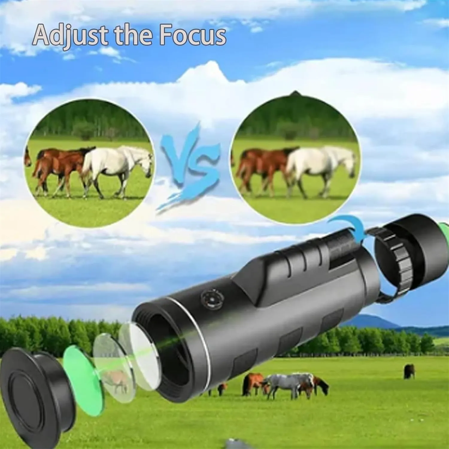 Stscope360 Monocular, Monoculars for Adults Long Range, Portable Night Vision Monocular with Smartphone Adapter & Tripod for Stargazing, Bird Watching, Travel(40 * 60,Black)