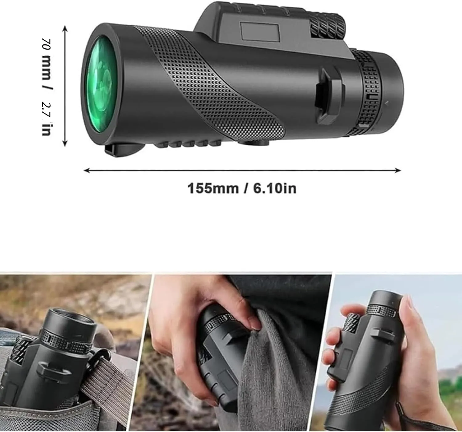 Stscope360 Monocular, Monoculars for Adults Long Range, Portable Night Vision Monocular with Smartphone Adapter & Tripod for Stargazing, Bird Watching, Travel(40 * 60,Black)