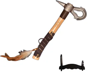 Sword Valley Indian Divine Axe - A Cold Weapon Used in Close Combat on The North American Continent, with Feathered Decorations on The Axe