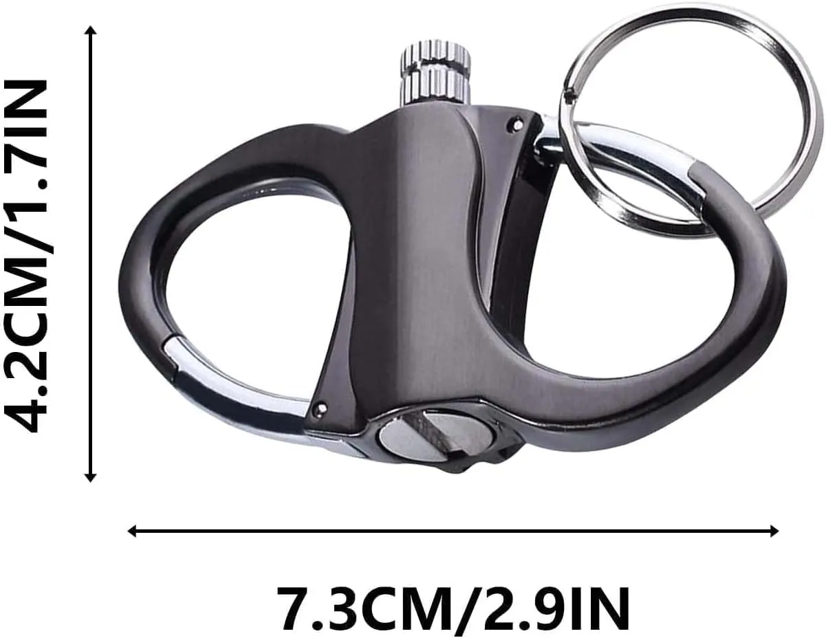 Synthetic Keychain Lighter, Gloryboom Keychain Lighter, Metal Mini Waterproof Lighters for Hunting, Traveling and Other Outdoors (Black)