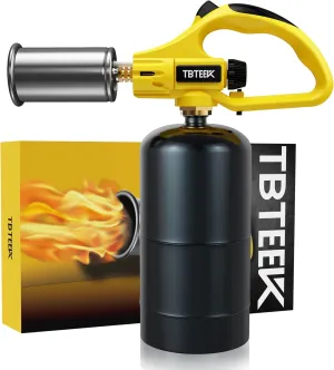 TBTEEK Powerful Propane Torch Head, Sous Vide Grill Cooking Torch With Adjustable Flame, Safety Lock Charcoal Torch Lighter for BBQ, Searing Steak, Creme Brulee, Campfire (Tank Not Included)