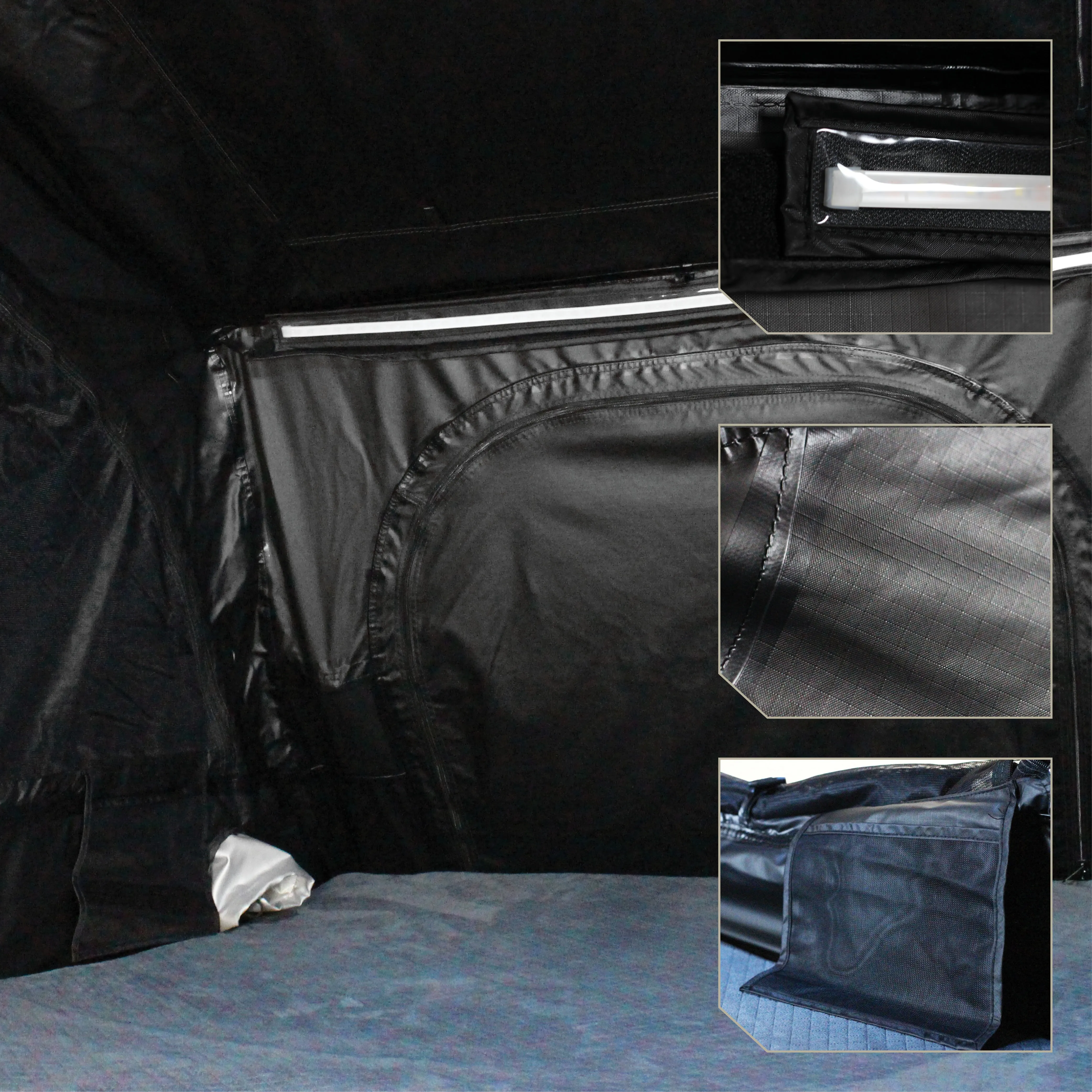 Tent, Grey - XD & Sided Soft Black Timely Top Body Roof Person, Sherpa S3S Remote-controlled Rainfly 3