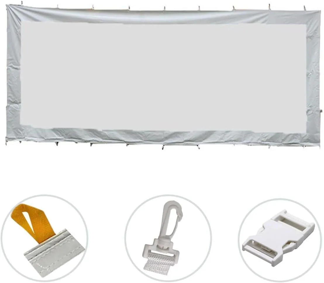 TentandTable Standard Mesh Tent Sidewall, 7-Foot by 20-Foot, Waterproof Sidewalls for Commercial Party & Canopy Tents, UV Resistant, Removable, 14oz Translucent Vinyl, Tent Not Included